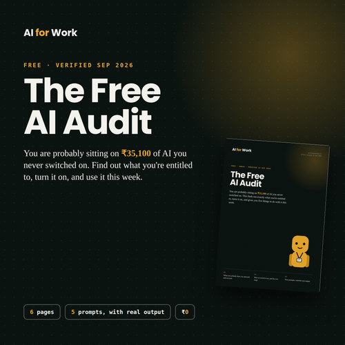 The Free AI Audit — which free AI plan you already have in India, how to switch it on, and five prompts with real output